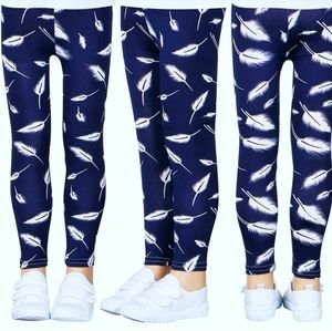 Girls Feather Patterned Butter Soft Leggings